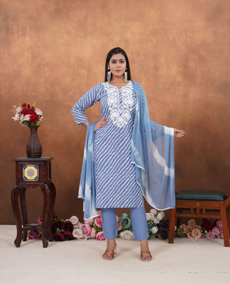 ROSHNI Embroidered Kurta, Trouser/Pant & Dupatta Set