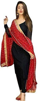 ABCREATION Solid Kurta, Trouser/Pant & Dupatta Set