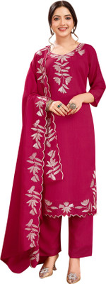 CRVIMPEX Embroidered Kurta, Trouser/Pant & Dupatta Set