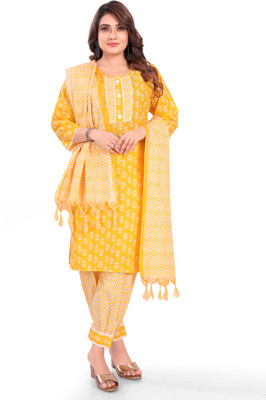 NATIONAL TEX Printed Kurta, Salwar & Dupatta Set
