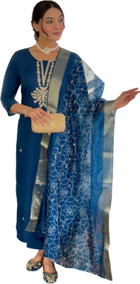 Tective Embroidered Kurta, Salwar & Dupatta Set