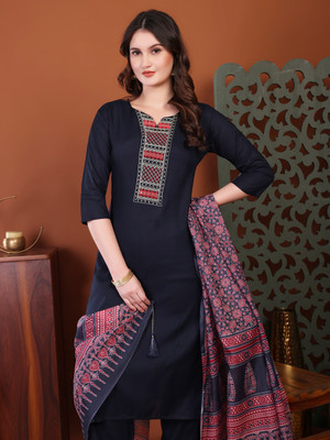 Piu Art Embroidered Kurta, Trouser/Pant & Dupatta Set