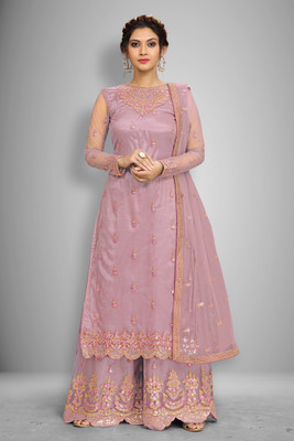 Trendmalls Embellished Kurta, Palazzo & Dupatta Set