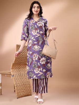 Vintro Floral Print Kurta, Trouser/Pant & Dupatta Set