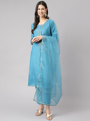 DIVENA Embroidered Kurta, Trouser/Pant & Dupatta Set