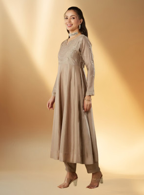 KHANJAN FASHION Solid Kurta, Palazzo & Dupatta Set