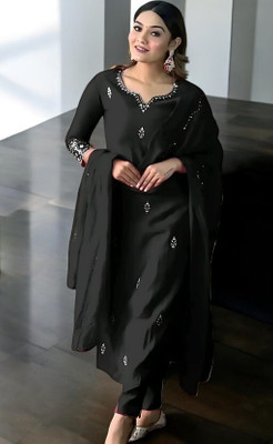 PERFACTCREATION Embroidered Kurta, Trouser/Pant & Dupatta Set