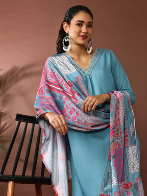 Jaipur Kurti Embroidered Kurta, Trouser/Pant & Dupatta Set