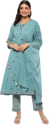 BIBA Embroidered Kurta, Trouser/Pant & Dupatta Set
