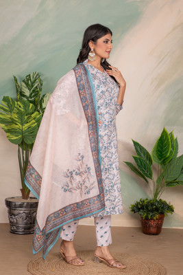 SHRIMORI Embroidered Kurta, Trouser/Pant & Dupatta Set