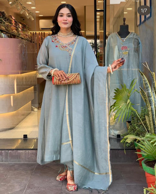 maharwal Enterprises Embellished Anarkali Kurta, Bottom & Dupatta Set