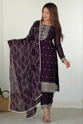 RK Creation Embroidered Kurta, Trouser/Pant & Dupatta Set
