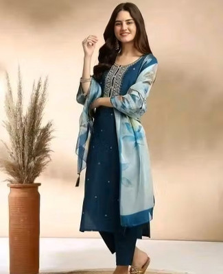 RADHE ENTERPRISE Applique Kurta, Trouser/Pant & Dupatta Set