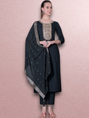 vedu Embroidered Kurta, Salwar & Dupatta Set