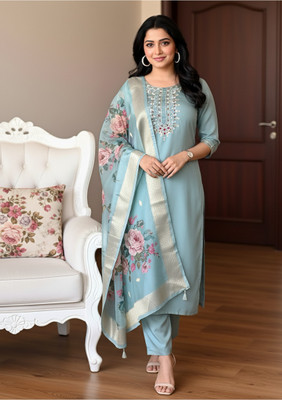 bajrang fashion Embroidered Kurta, Trouser/Pant & Dupatta Set