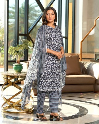 Tradenest International Floral Print Kurta, Salwar & Dupatta Set