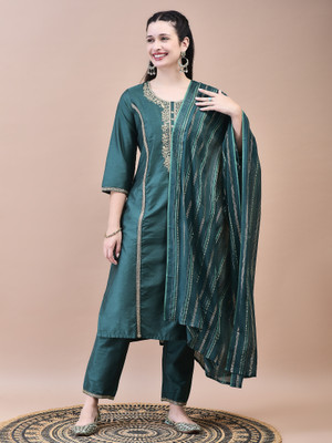 SHREE - SHE IS SPECIAL Embroidered Kurta, Trouser/Pant & Dupatta Set