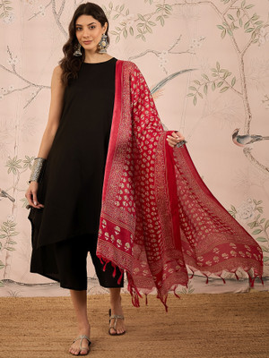InWeave Solid Kurta, Palazzo & Dupatta Set