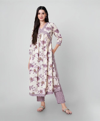 Royal Export Floral Print Kurta, Trouser/Pant & Dupatta Set