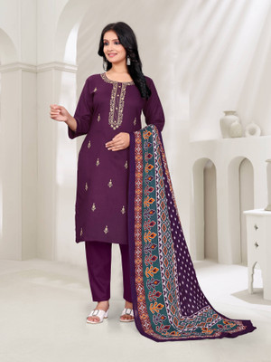 Talavad Embroidered Kurta, Churidar & Dupatta Set