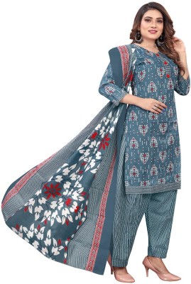 Wonder Weave Floral Print Kurta, Salwar & Dupatta Set