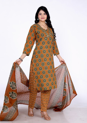 KANCHAN CLOTHING Geometric Print Kurta, Trouser/Pant & Dupatta Set