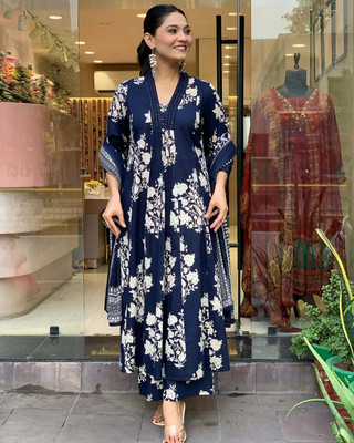 KULDEVYANI Printed Kurta, Trouser/Pant & Dupatta Set
