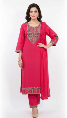 KASMIRRA Embroidered Kurta, Trouser/Pant & Dupatta Set
