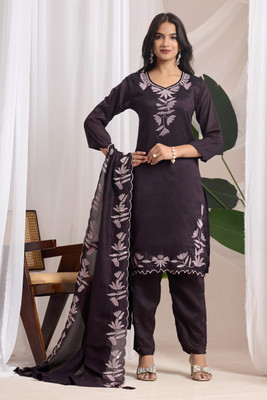 kalakruti Embroidered Kurta, Trouser/Pant & Dupatta Set