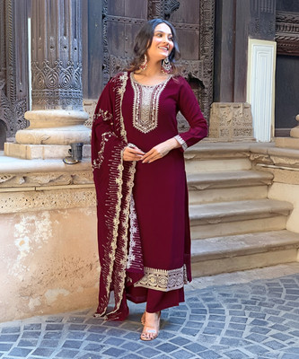 RN Fashion Embroidered Kurta, Trouser/Pant & Dupatta Set