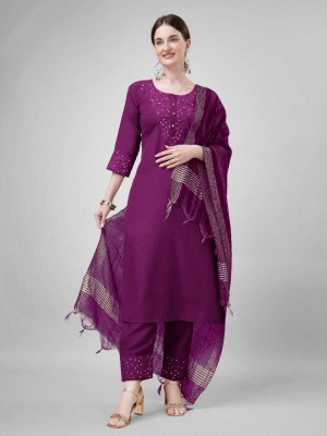 CreationRajvi Embroidered Kurta, Trouser/Pant & Dupatta Set