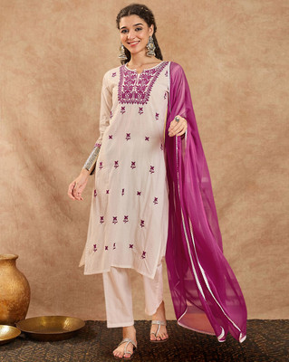 Tasrika Embroidered Kurta, Trouser/Pant & Dupatta Set