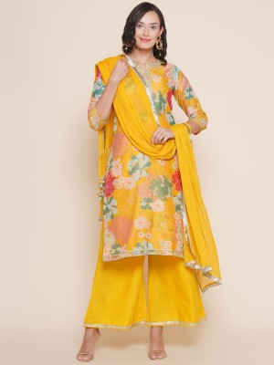 Bhama COUTURE Floral Print Kurta, Palazzo & Dupatta Set