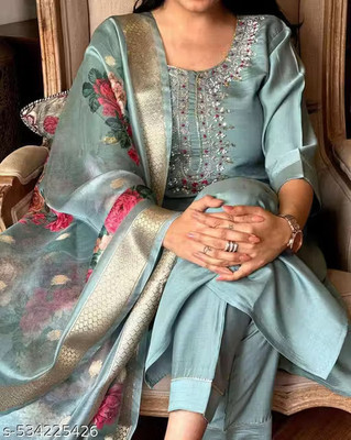 SAIRA NX Embroidered Kurta, Salwar & Dupatta Set