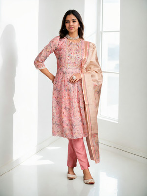 sagarika Floral Print Kurta, Trouser/Pant & Dupatta Set