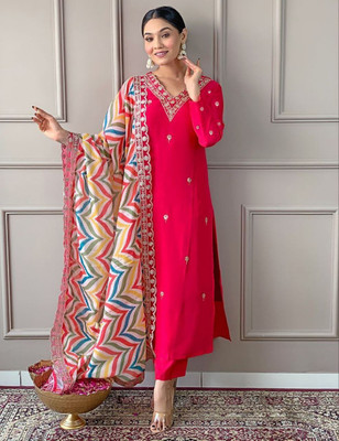 RK Creation Embroidered Kurta, Salwar & Dupatta Set