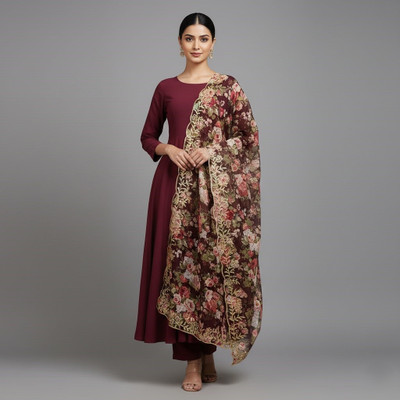 UPSWING FASHION Embroidered Anarkali Kurta, Bottom & Dupatta Set