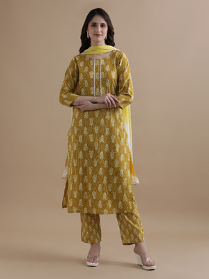 Jaipur Kurti Printed Kurta, Trouser/Pant & Dupatta Set