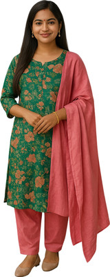 Juana Printed Kurta, Churidar & Dupatta Set
