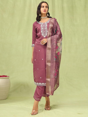 TARTAM Embroidered, Solid Kurta, Trouser/Pant & Dupatta Set