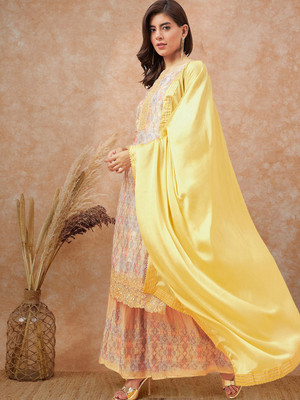 Sangria Printed Kurta, Sharara & Dupatta Set