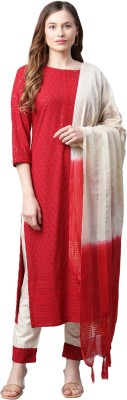 Leriya Fashion Embroidered Kurta, Trouser/Pant & Dupatta Set