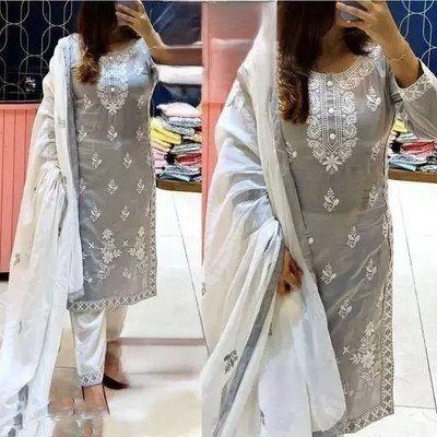 MITALCRIATION Embroidered Kurta, Trouser/Pant & Dupatta Set