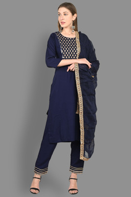 Moda Rapido Embroidered Kurta, Trouser/Pant & Dupatta Set
