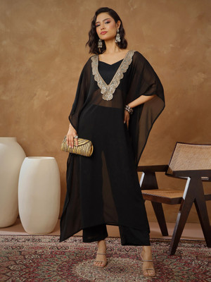 Shae By SASSAFRAS Embroidered Kurta, Trouser/Pant & Dupatta Set