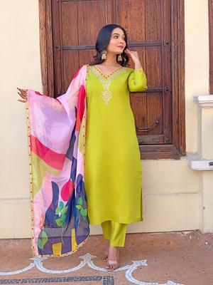 RN Fashion Self Design Kurta, Trouser/Pant & Dupatta Set