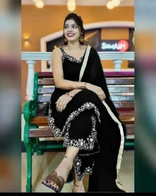 LIMBUDI CREATION Embroidered Kurta, Trouser/Pant & Dupatta Set
