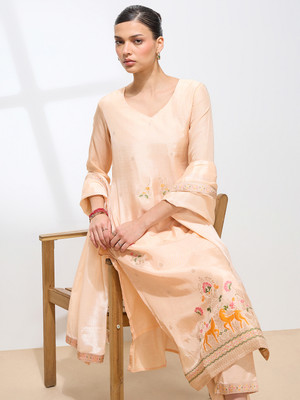 Shaily Woven Kurta, Palazzo & Dupatta Set