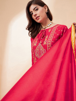 Sangria Printed Kurta, Trouser/Pant & Dupatta Set