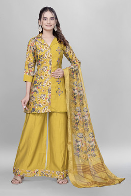 FASHNETIC Printed Kurta, Palazzo & Dupatta Set